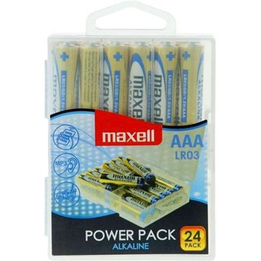 MAXELL - PILHAS ALCALINAS AAA LR03 PACOTE * 24 PILHAS