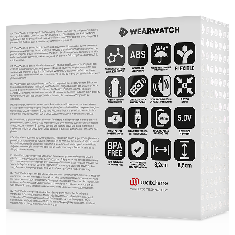 WEARWATCH - VIBRADOR WATCHME FÚCSIA/AZABACHE DUPLA TECNOLOGIA