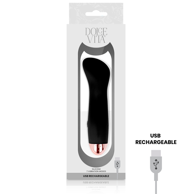 DOLCE VITA - ONE BLACK VIBRADOR RECARREGÁVEL DE 7 VELOCIDADES