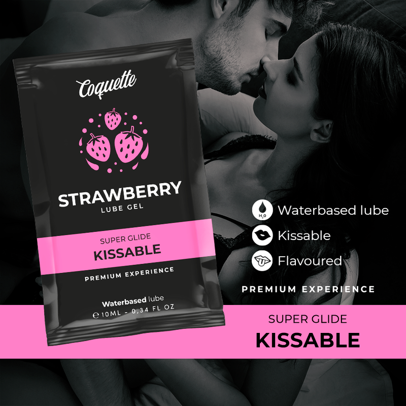 COQUETTE COSMETICS - KISSABLE LUBRICANT WATER-BASED STRAWBERRY POCKET 10 ML
