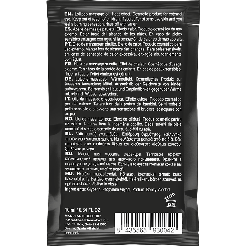COQUETTE CHIC DESIRE - POCKET-SIZED KISSABLE MASSAGE OIL WITH HEAT EFFECT LOLLIPOP 10 ML