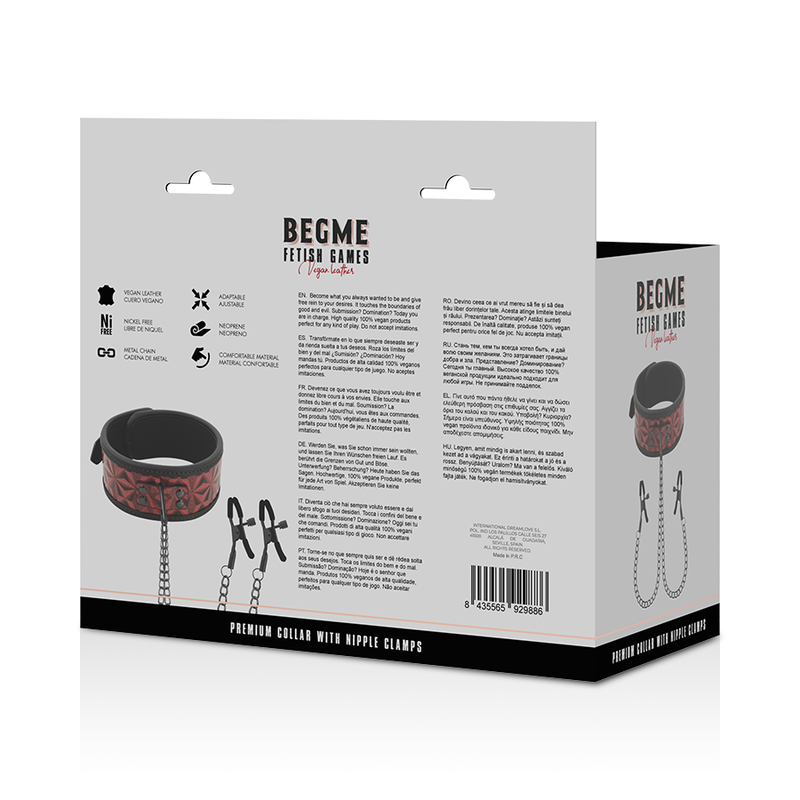 BEGME - RED EDITION COLLAR WITH TELEMON CLIPS WITH NEOPRENE LINING