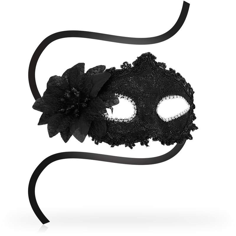 OHMAMA - ANTIZAZ FLOWER SIDE MASKS VENETIAN STYLE - BLACK