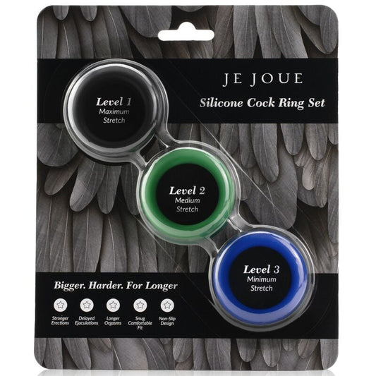 EU JOGO - CONJUNTO DE SILICONE ANÉIS DE SILICONE PARA PÊNIS