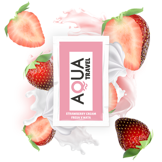 AQUA TRAVEL - WATER-BASED LUBRICANT STRAWBERRY CREAM FLAVOR 6 ML