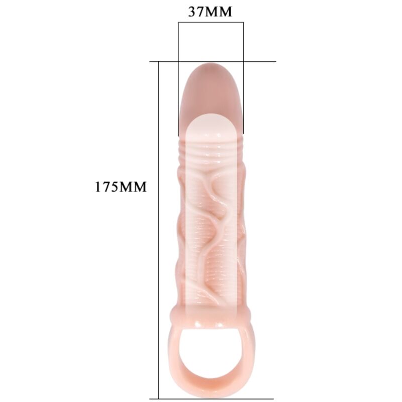 BAILE - BAINHA EXTENSORA DE PÊNIS COM TIRA DE TESTÍCULOS 13,5 CM
