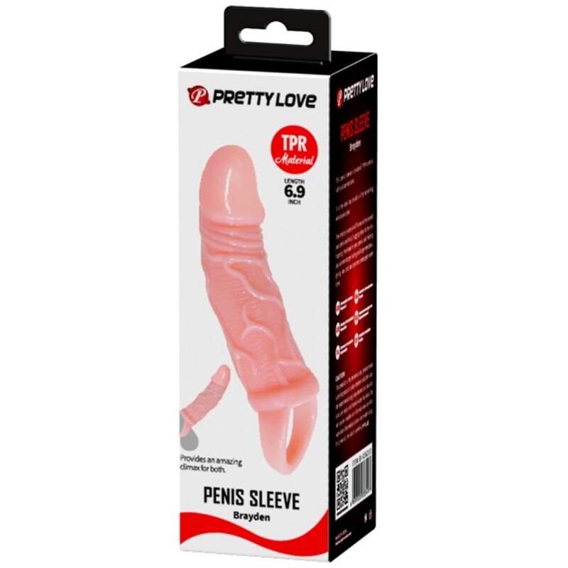 BAILE - BAINHA EXTENSORA DE PÊNIS COM TIRA DE TESTÍCULOS 13,5 CM