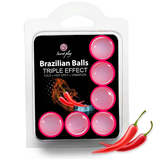 SECRETPLAY - CONJUNTO DE 6 BOLAS BRASILEIRAS DE TRIPLO EFEITO