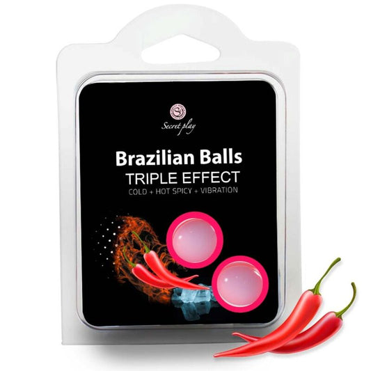 SECRETPLAY - CONJUNTO DE 2 BOLAS BRASILEIRAS DE TRIPLO EFEITO