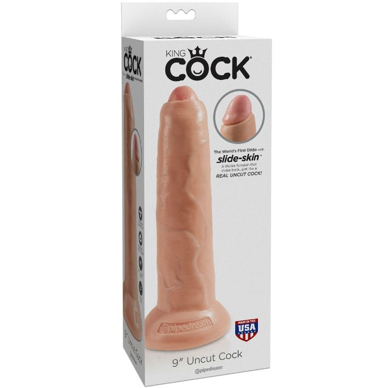 KING COCK - 23 CM REALISTIC UNCUT FLESH DILDO
