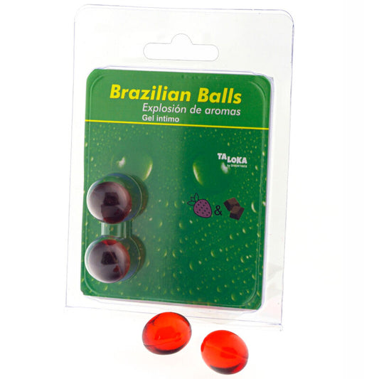 TALOKA - 2 BOLAS DE GEL ÍNTIMAS DE MORANGO E CHOCOLATE BRASILEIRO