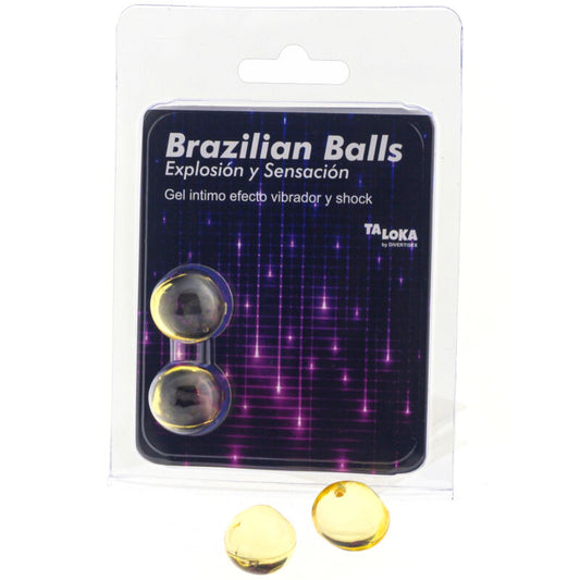 TALOKA - 2 BOLAS BRASILEIRAS VIBRATÓRIAS E EFEITO DE CHOQUE EM GEL EMOCIONANTE