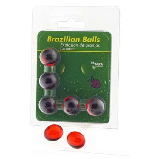 TALOKA - 5 BOLAS DE GEL ÍNTIMO DE MORANGO BRASILEIRO