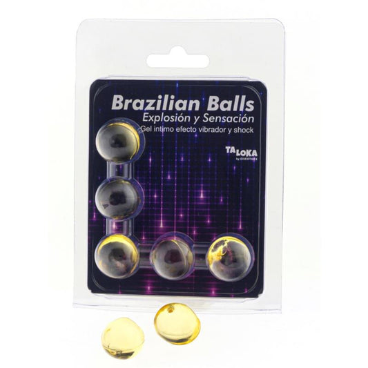 TALOKA - 5 BOLAS BRASILEIRAS VIBRATÓRIAS E EFEITO DE CHOQUE EM GEL EMOCIONANTE
