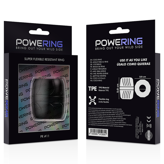 POWERING - ANEL PARA PÉNIS SUPER FLEXÍVEL E RESISTENTE 5 CM PR11 PRETO