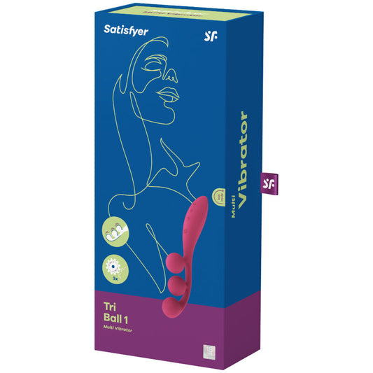 SATISFYER - VIBRADOR MULTI TRI BALL 1 VERMELHO