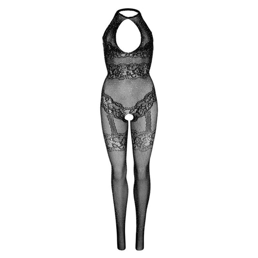 LEG AVENUE - BODYSTOCKING DE REDE SEM COSTURA TAMANHO ÚNICO - PRETO