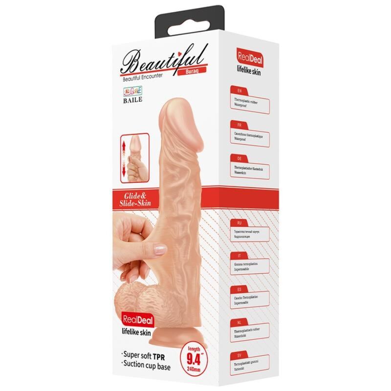 BAILE - BELLE ENCONTRE BURAQ FLEXIBLE REALISTIC DILDO 24 CM NATURAL