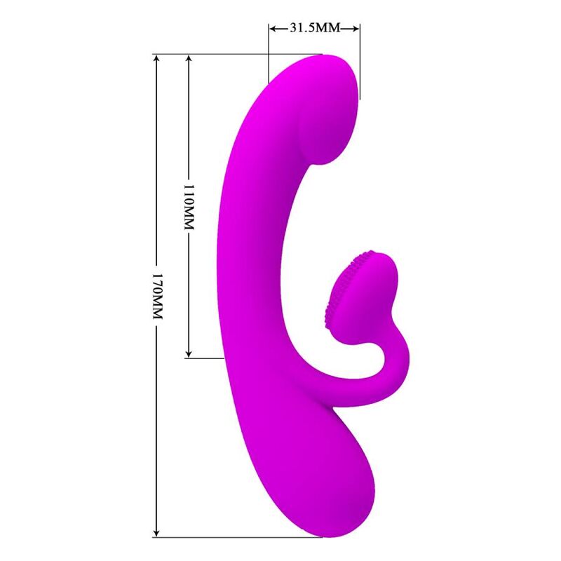 PRETTY LOVE - SINCERE VIBRATOR AND PURPLE SILICONE CLITORIS SUCTION CUP