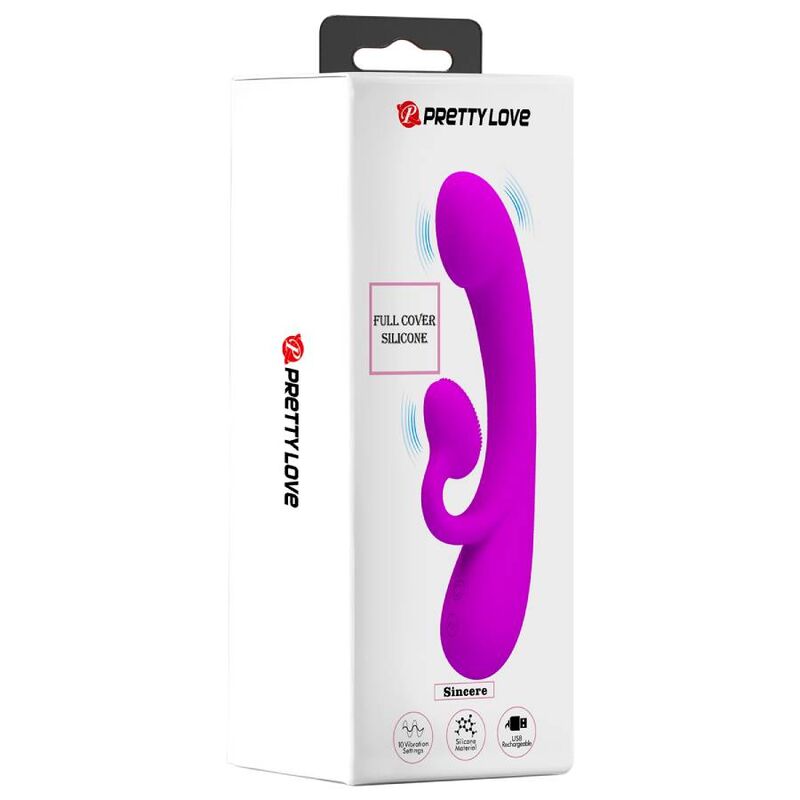 PRETTY LOVE - SINCERE VIBRATOR AND PURPLE SILICONE CLITORIS SUCTION CUP