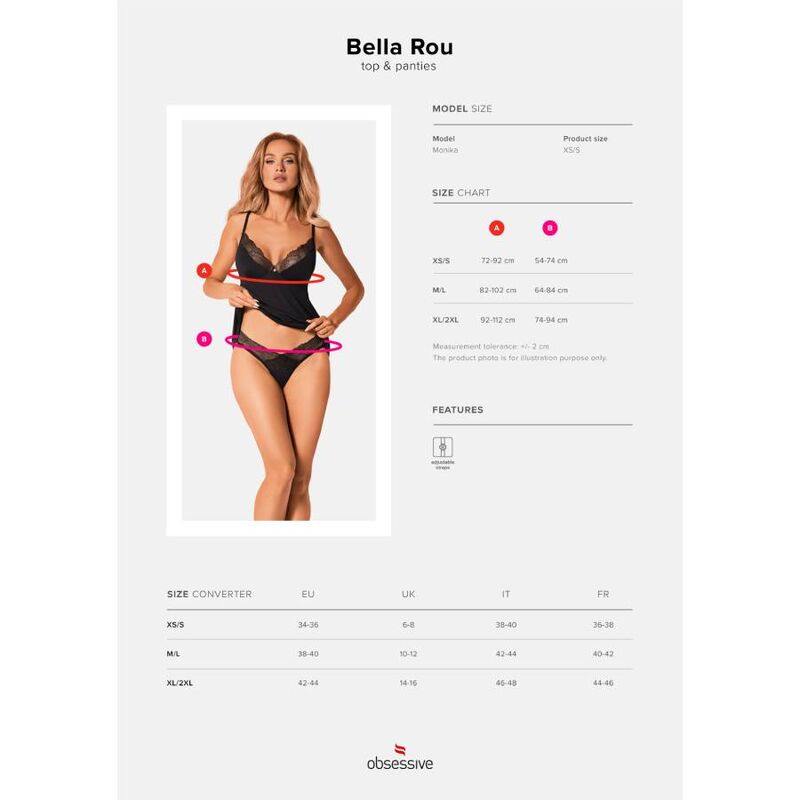 OBSESSIVE - BELLA ROU TOP AND PANTIES XS/S