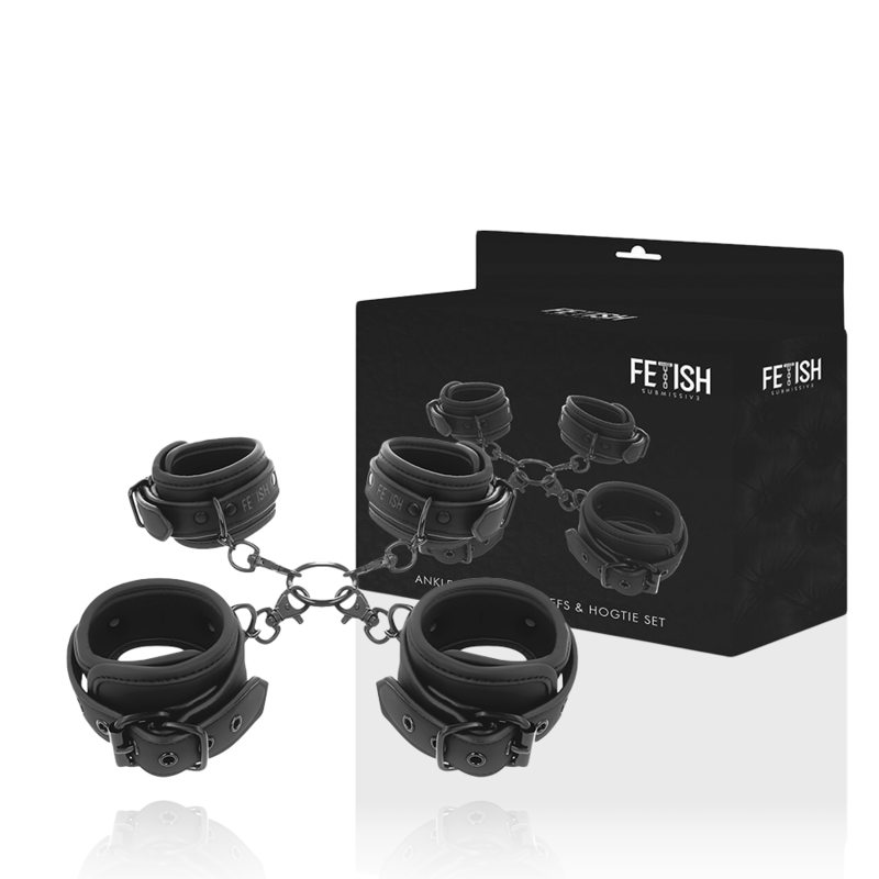 FETISH SUBMISSIVE - SET OF HAND AND ANKLE CUFFS WITH NOPRENE LINING