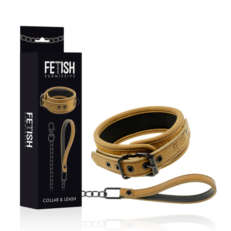 FETISH SUBMISSIVE ORIGIN - NEOPRENE LINED CHAIN ​​COLLAR
