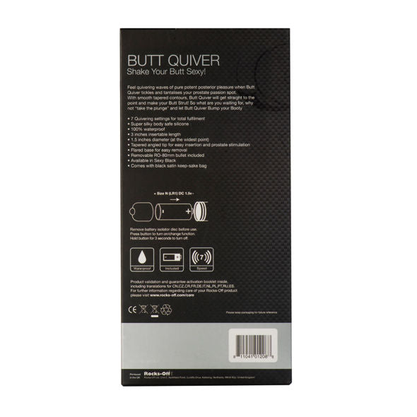 ROCKS-OFF - 7-SPEED P-POINT BUTT QUIVER STIMULATOR BLACK 
