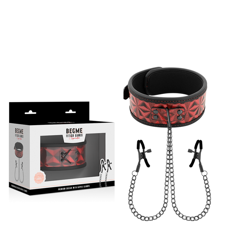 BEGME - RED EDITION COLLAR WITH TELEMON CLIPS WITH NEOPRENE LINING