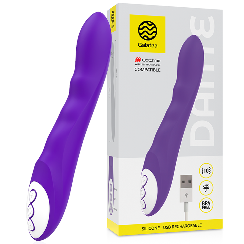 GALATEA - VIBRADOR DANTE LILAC COMPATÍVEL COM A TECNOLOGIA WIRELESS WATCHME