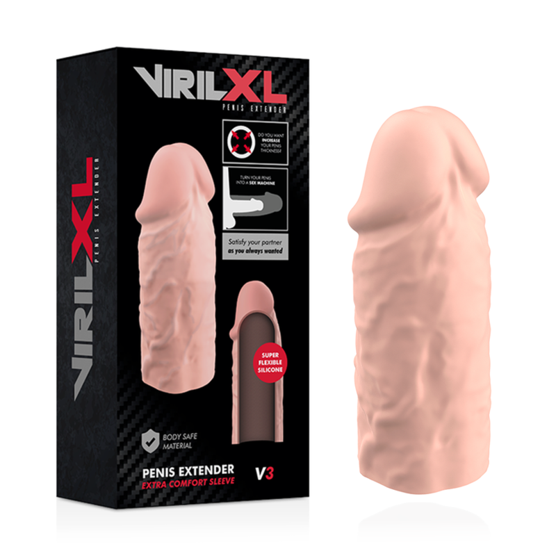 VIRILXL - EXTENSÃO PÊNICA DE SILICONE LÍQUIDO NATURAL V3