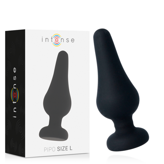 INTENSO - PIPO L PLUG ANAL DE SILICONE PRETO 13 CM