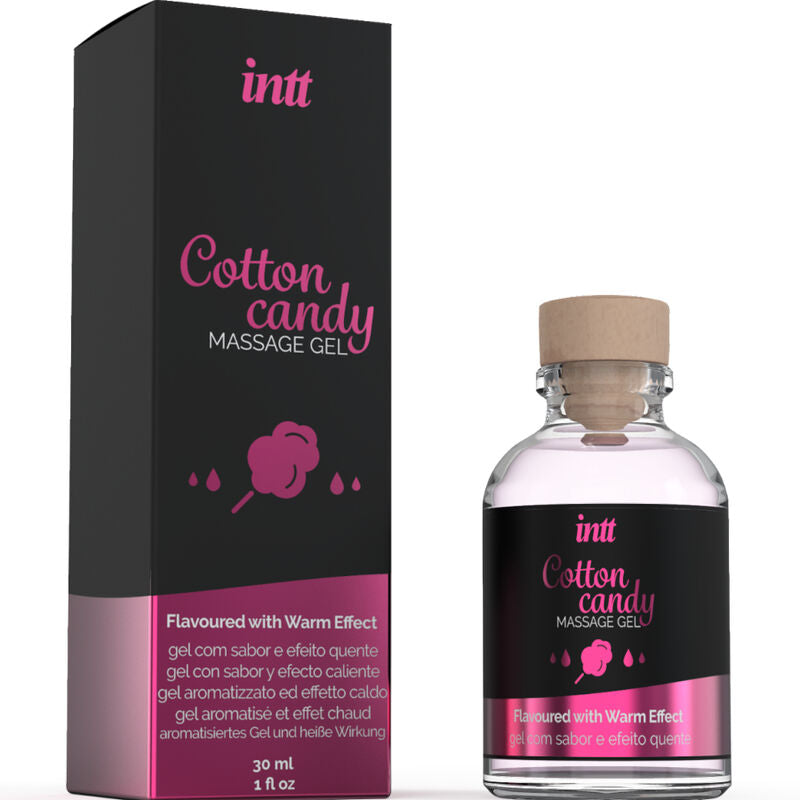 INTT MASSAGE &amp; ORAL SEX - COTTON BABE À PAPA FLAVOR MASSAGE GEL WITH WARMING EFFECT