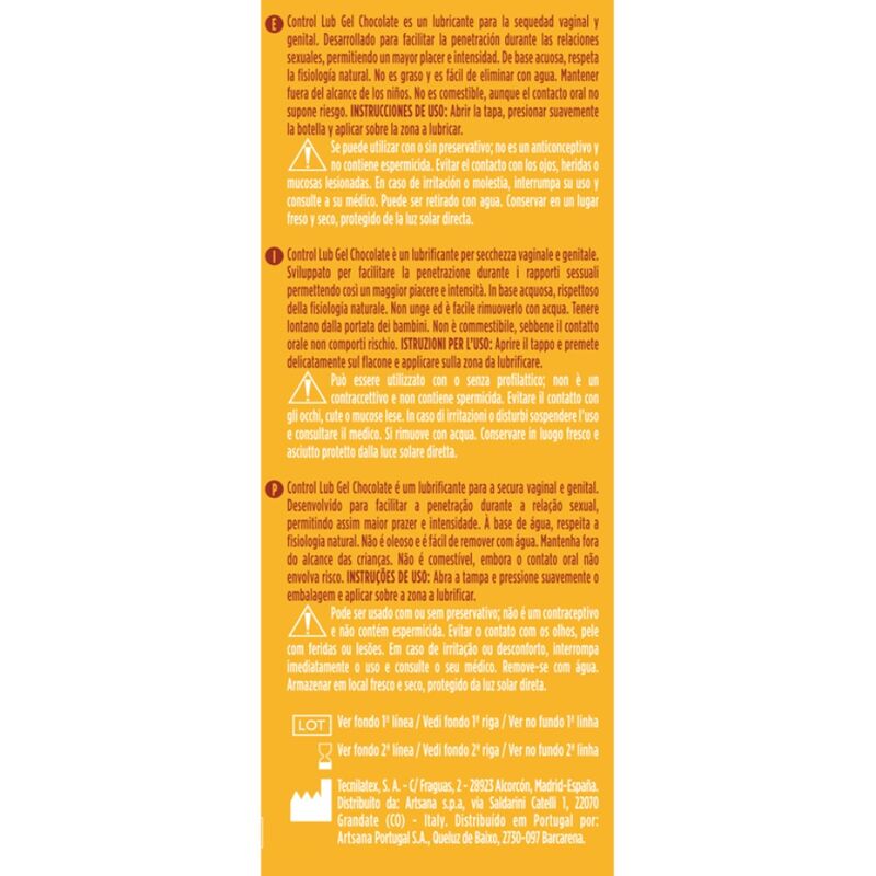 CONTROL - LUBRICATING GEL CHOCOLATE 75 ML
