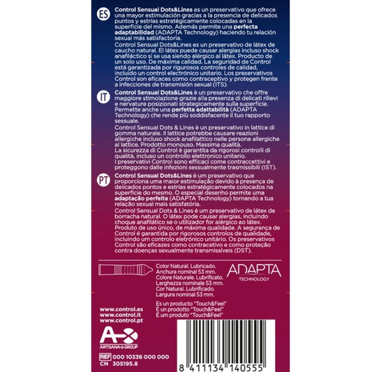 CONTROL - SENSUAL DOTS &amp; LINES DOTS AND STRETCH MARKS 12 UNITS