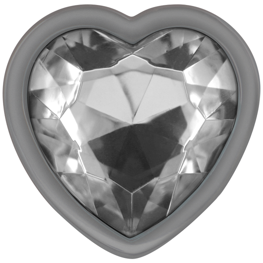 INTENSE - ALUMINUM METAL ANAL PLUG WITH WHITE HEART SIZE M