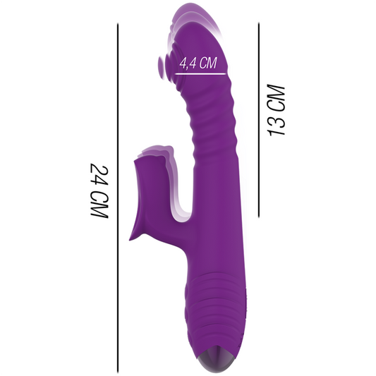 INTENSO - VIBRADOR RECARREGÁVEL MULTIFUNCIONAL IGGY UP &amp; DOWN COM ESTIMULADOR CLITÓRICO ROXO