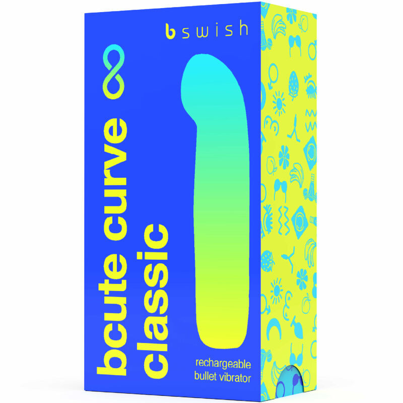 B SWISH - Vibrador recarregável de silicone azul clássico BCUTE CURVE INFINITE