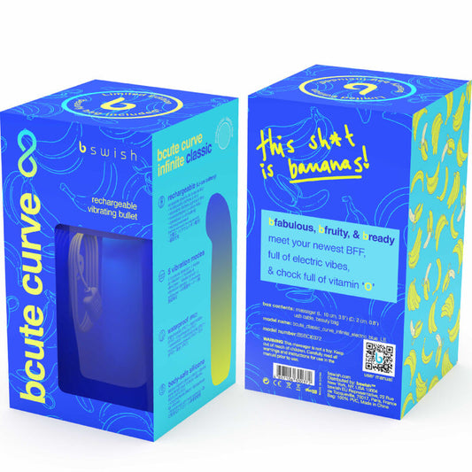 B SWISH - VIBRADOR RECARREGÁVEL DE SILICONE AZUL BCUTE CURVE INFINITE CLASSIC EDIÇÃO LIMITADA