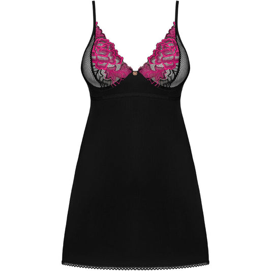 OBSESSIVE - CHEMISE ROSENTY & STRING XS/S