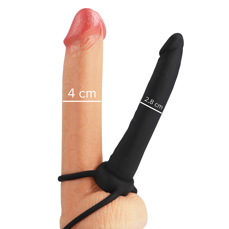 MYTHOLOGY - COBI ONYX ANAL DILDO WITH COCK RING AND TESTICLE 13 CM IN SILICONE