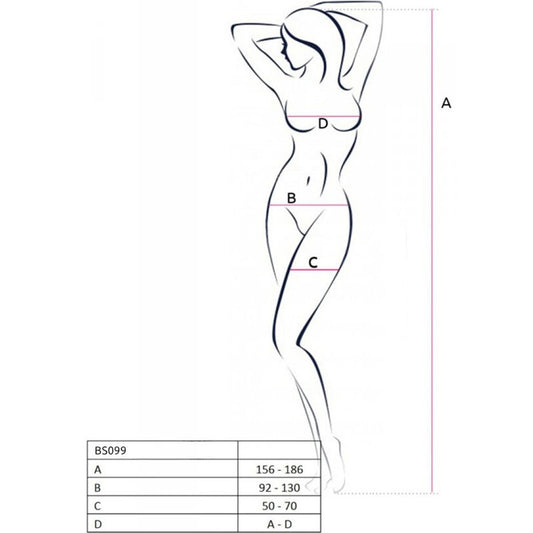PAIXÃO - BS099 BODYSTOCKING NEGRO TALLA UNICA