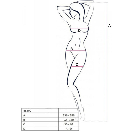 PAIXÃO - BS100 BODYSTOCKING NEGRO TALLA UNICA