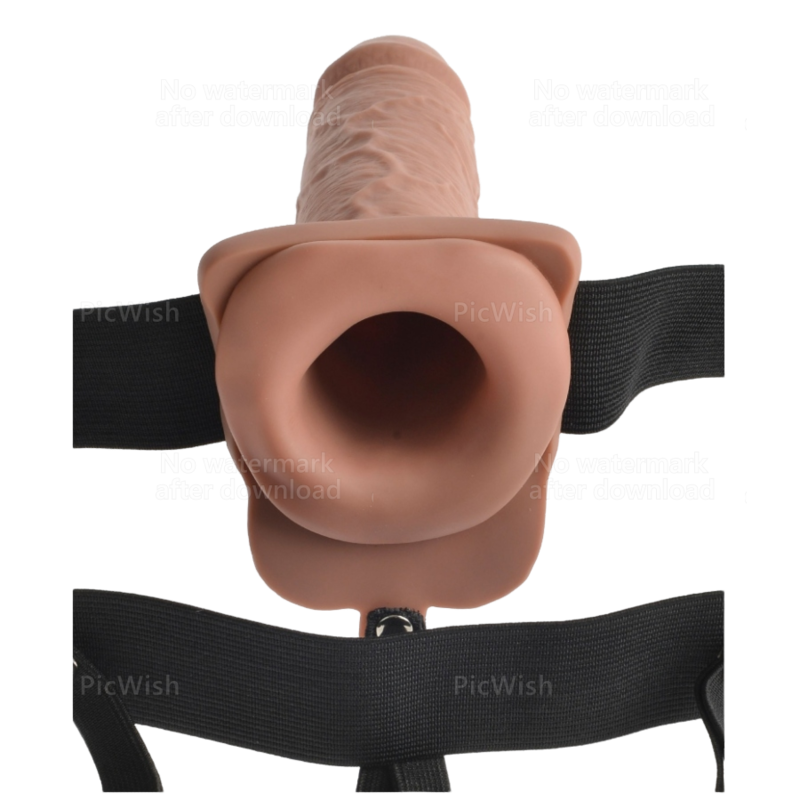 SÉRIE FETISH FANTASY - ARREIO DE PÊNIS REALISTA AJUSTÁVEL COM BALAS RECARREGÁVEIS E VIBRADOR DE 7 POLEGADAS