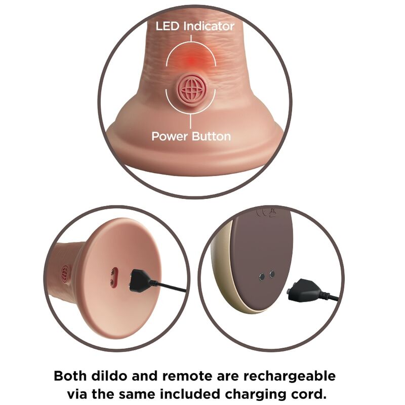 KING COCK - ELITE 23 CM REALISTIC &amp; REMOTE CONTROL SILICONE DILDO VIBRATOR