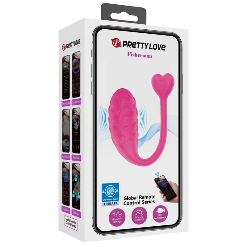 PRETTY LOVE - OVO VIBRATÓRIO PINK FISHER CONTROLADO POR APLICATIVO