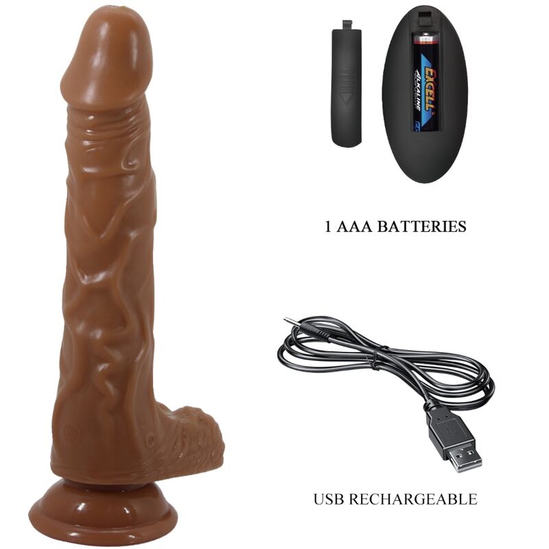 BAILE - BODACH VIBRADOR REALISTA COM CONTROLE REMOTO DE VENTOSA
