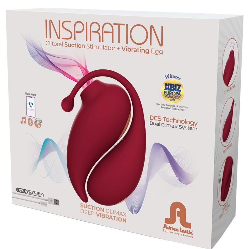 ADRIEN LASTIC - INSPIRATION CLITORIS SUCKER + ŒUF VIBRANT ROUGE - APPLICATION GRATUITE