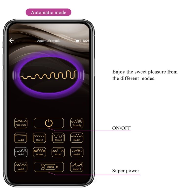 PRETTY LOVE - APP CONTROLLED VIBRATING EGG NYMPH PURPLE