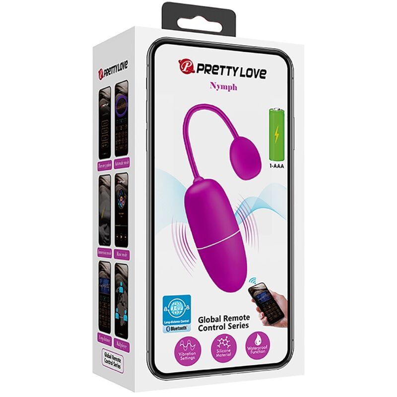 PRETTY LOVE - APP CONTROLLED VIBRATING EGG NYMPH PURPLE
